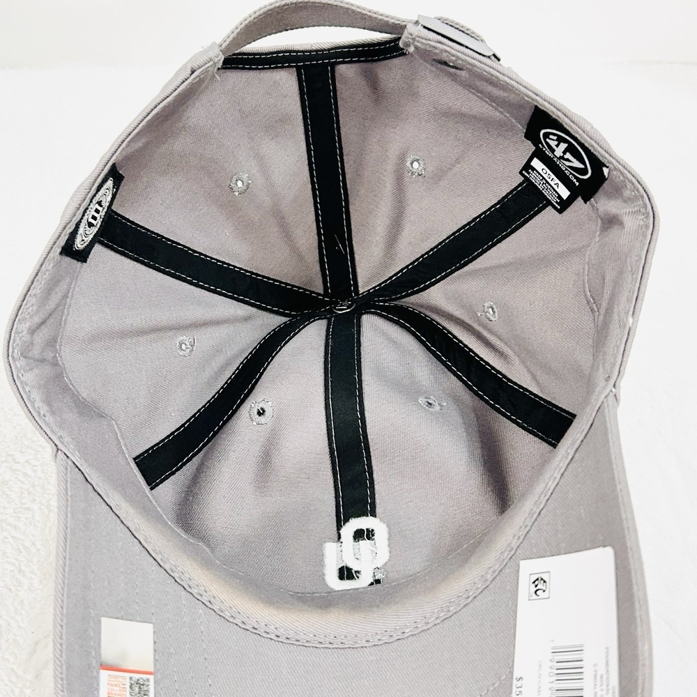 Oklahoma Sooners '47 Brand Small Logo Clean Up Hat Cap Adjustable Gray NCAA - Picture 5 of 5